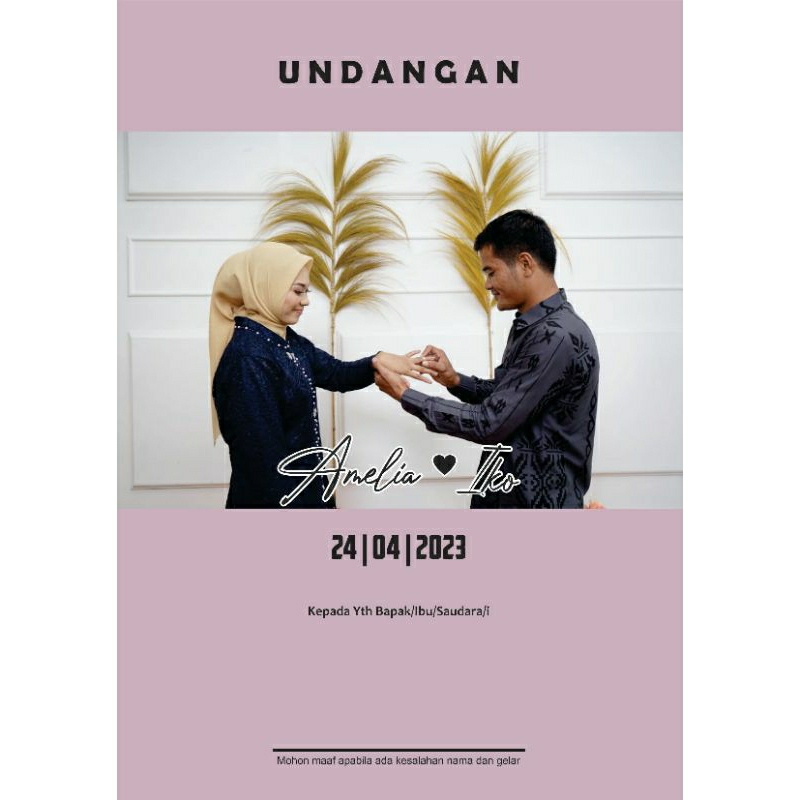 Undangan Pernikahan Art Paper Mengkilap Kertas Tebal dan Licin