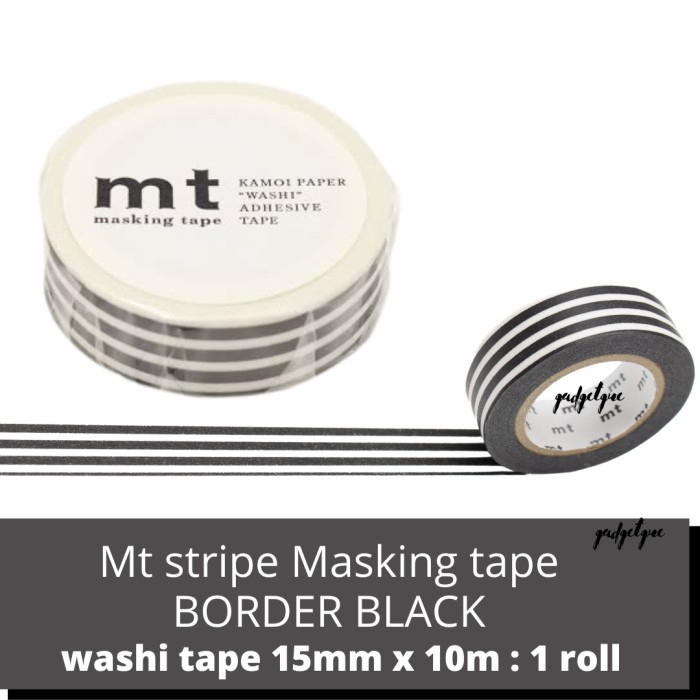 

washi tape aesthetic mt Border Black masking tape 10 Meter washitape 1 roll selotip kertas original murah solatip kertas isolasi solasi aesthetic