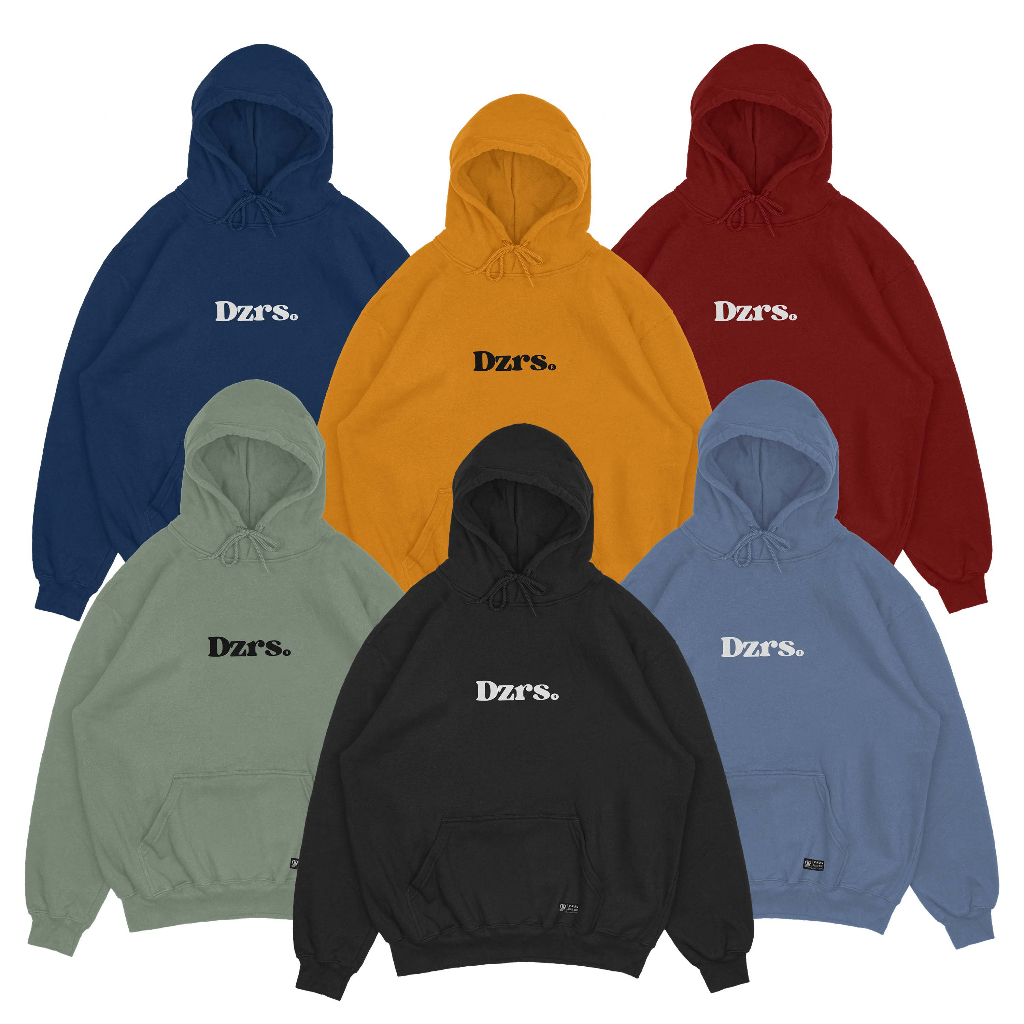 DEZIROSE Sweater Hoodie Font Simpel Dzrs Pria &amp; Wanita Distro Fleece Tebal Premium Size M-XXL