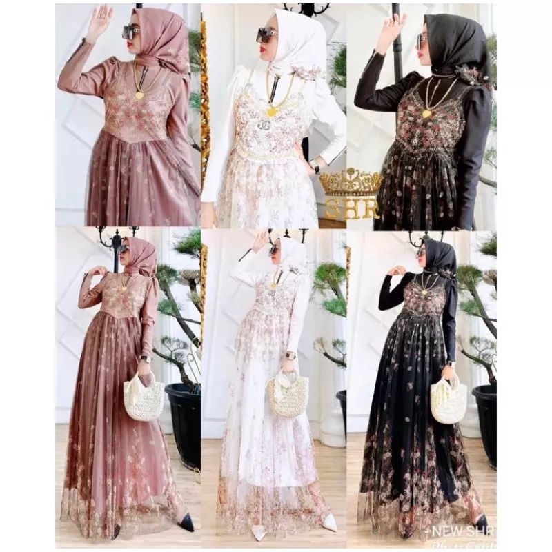 GAMIS OVERALL TUTU MIX KAOS RAJUT BY SHR ORIGINAL SIAP KIRIM