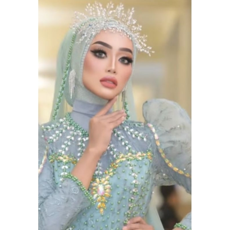 bndana /hiasan rambut / hijab pengantin homemade