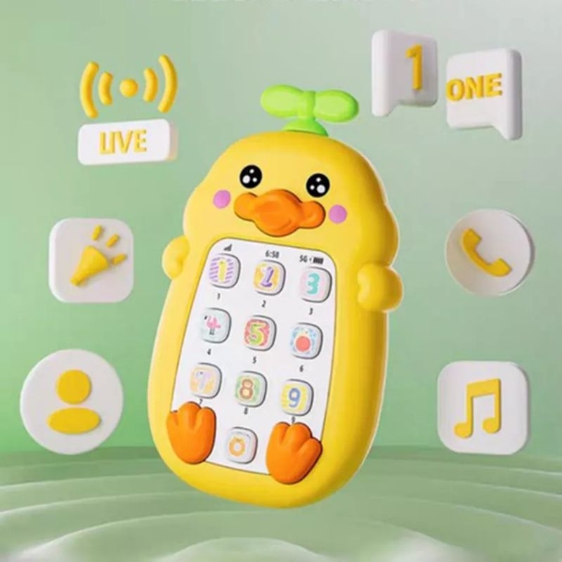 Mainan Hp Telepon Anak dengan Lagu lampu dan Gigitan Bayi Anak