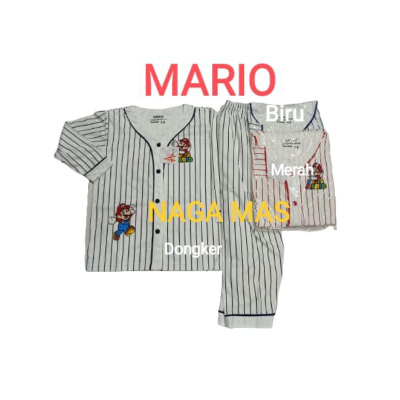 AMRO Piyama Setelan Anak Laki  PP 10 - 14 Super Mario, Simpson