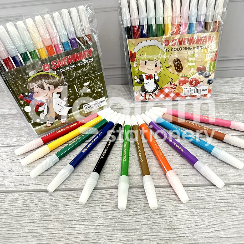 

SATU SET ( 12 WARNA ) Spidol Snowman 12 Warna PW-12A Spidol 12 Warna Snowman