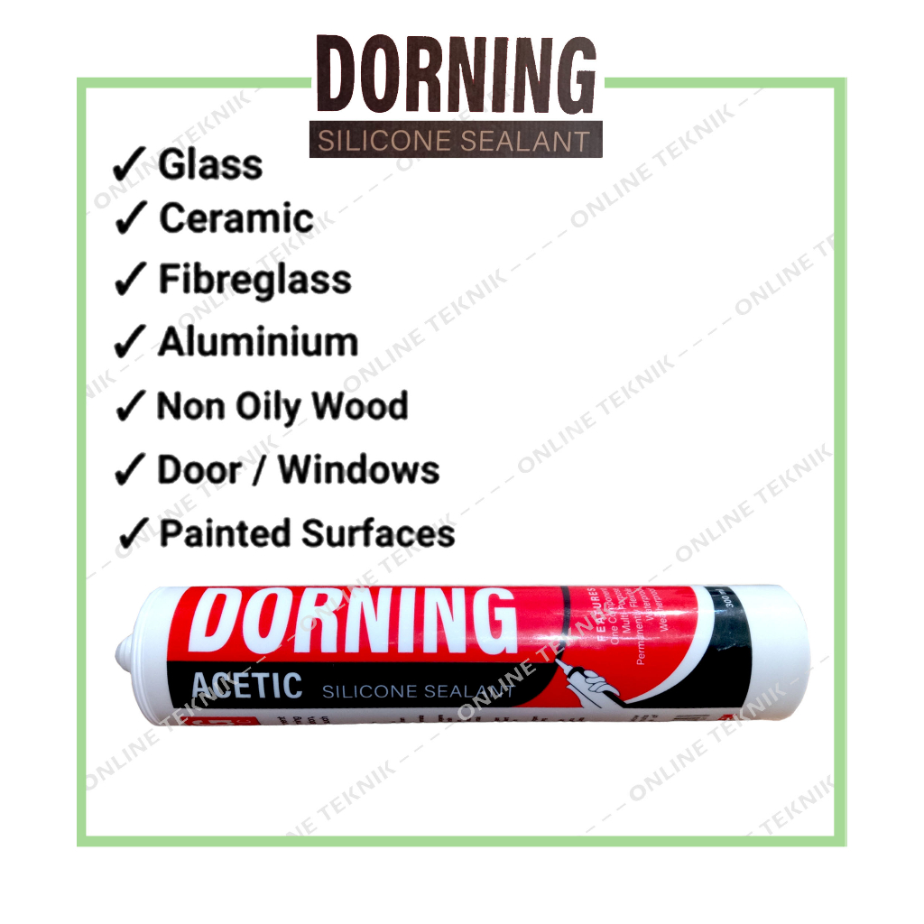 

DORNING Lem Kaca White & Clear Silicone Sealant Original 300 ML