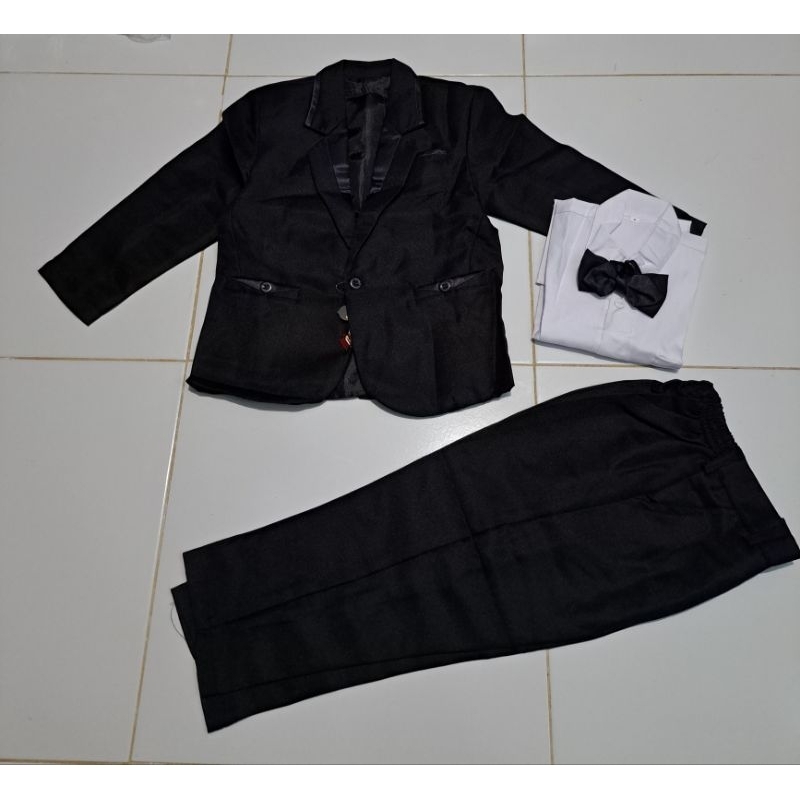 jas anak2 hitam polos kantong kancing