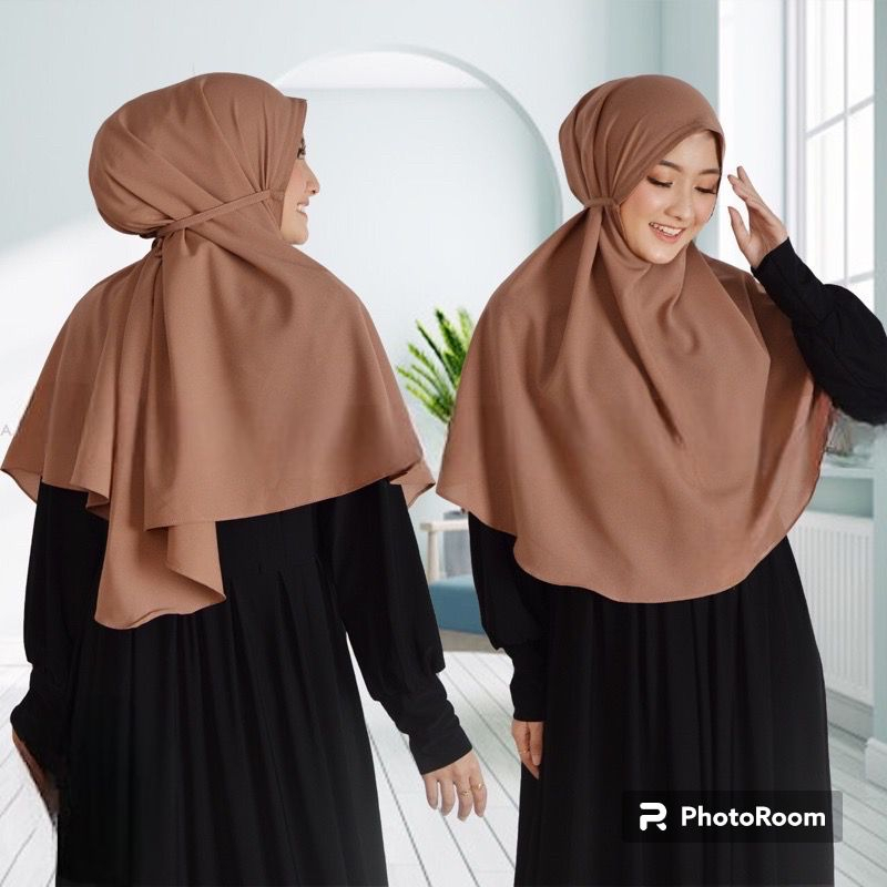 Jilbab Crinkle Airflow / Hijab Crinkle L/Kerudung Khimar Cringkle/Bergo Maryam Cringkle Size L