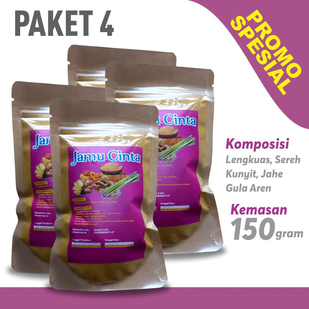 

Jamu Cinta-Lengkuas-Kunyit-Jahe-Sereh-Gula Aren Paket 4