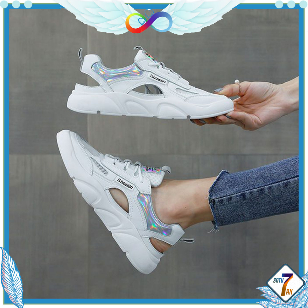 Sepatu Sneakers Wanita Tali Fashion Style Shoes Casual Sepatu Cewek Kulit Sintetis Karet Free Box Satu7an SPT-17