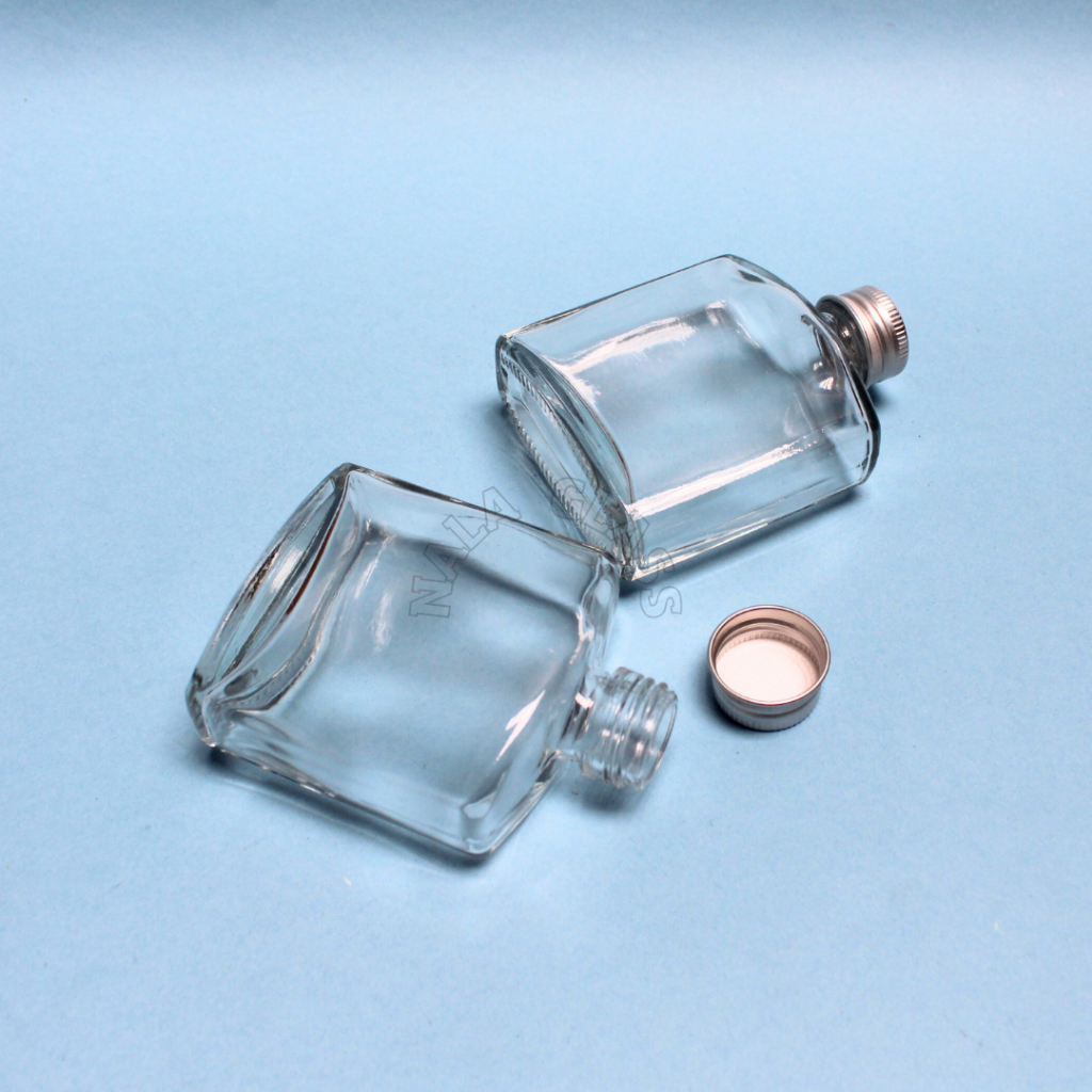 BKGPBD100 botol kaca 100ml flask bottle / botol kaca gepeng / botol susu