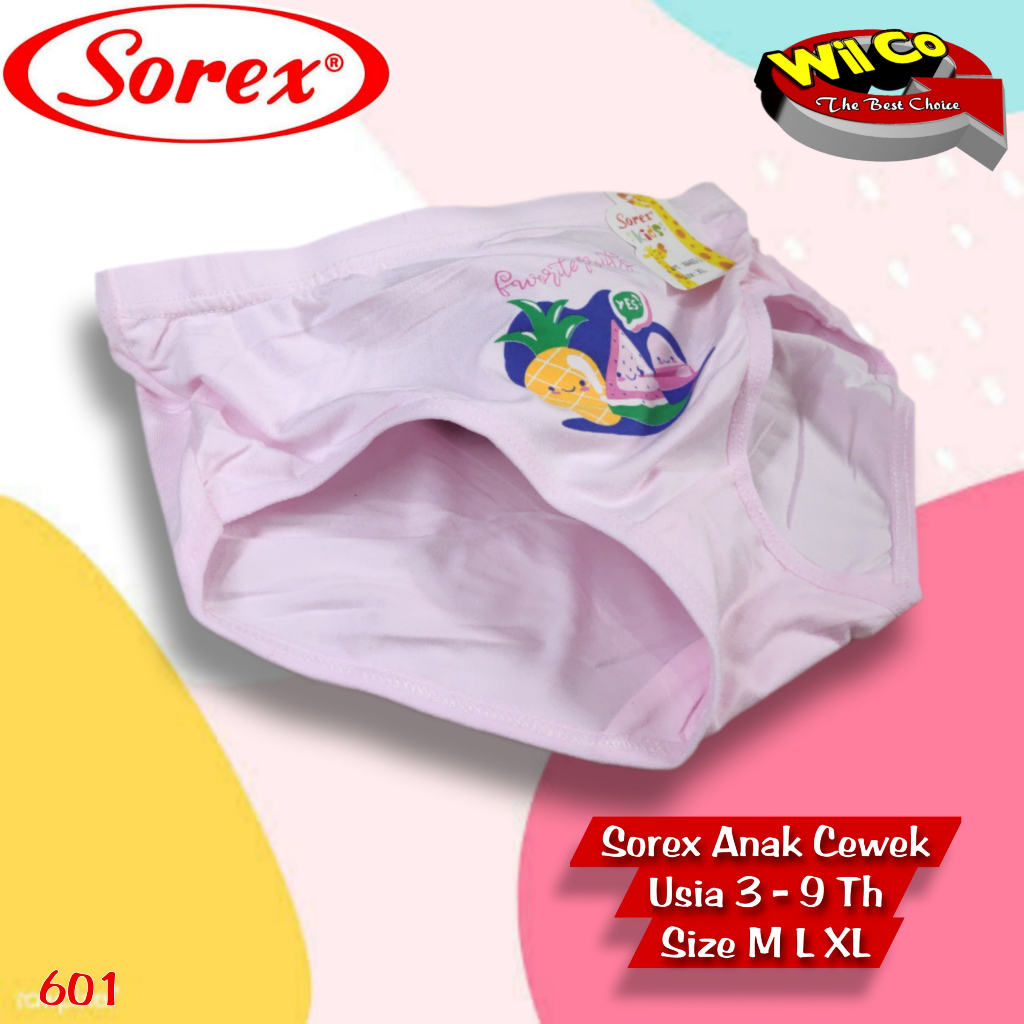 K601T -  HARGA PER 3 PCS CELANA DALAM ANAK WANITA CD ANAK WANITA PAKAIAN DALAM SOREX SIZE M - XL