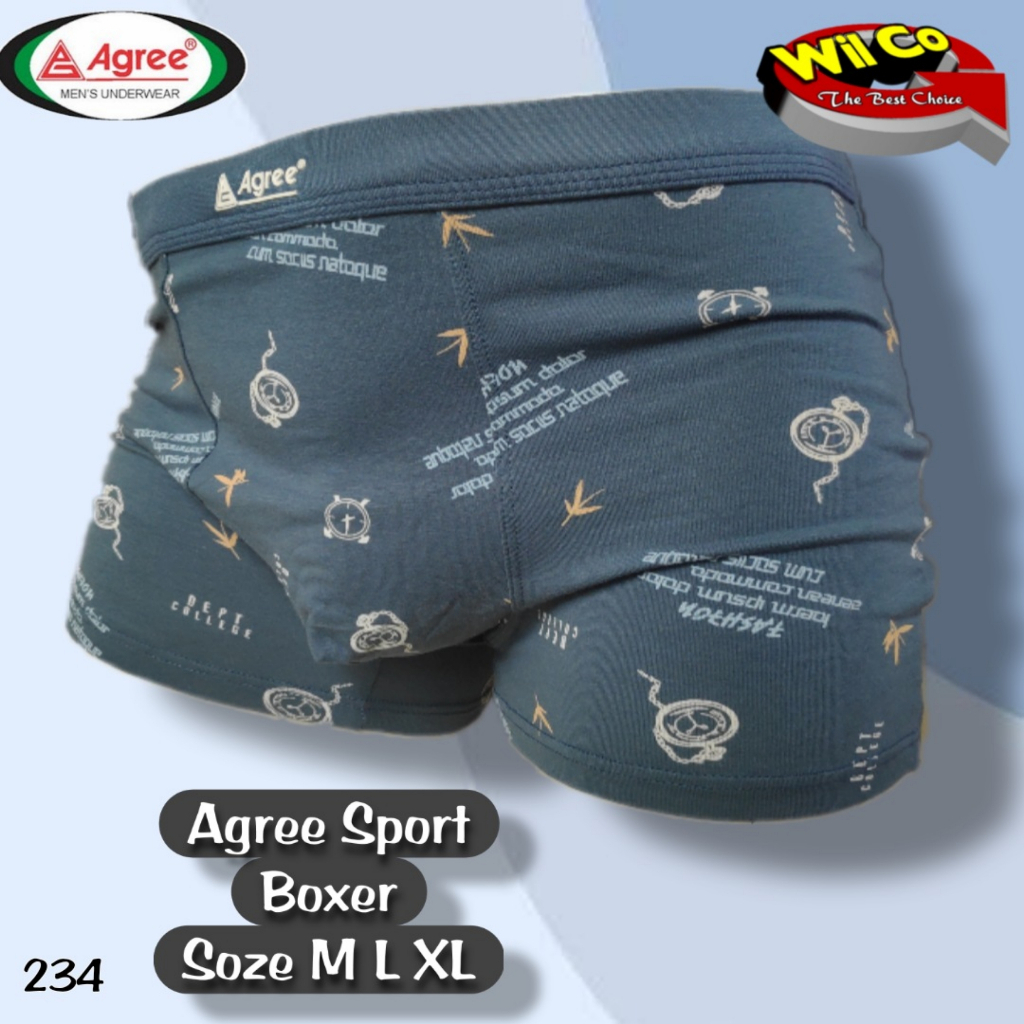 K234T - [Harga Per 3 Potong] CELANA DALAM PRIA CD [BOXER] PRIA PAKAIAN DALAM AGREE SIZE M - XL