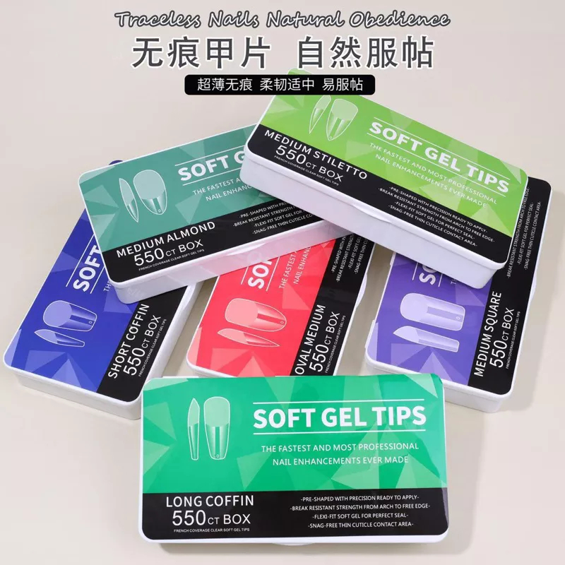 SOFT GEL NAIL TIPS 550pcs / Set Kuku Palsu Akrilik