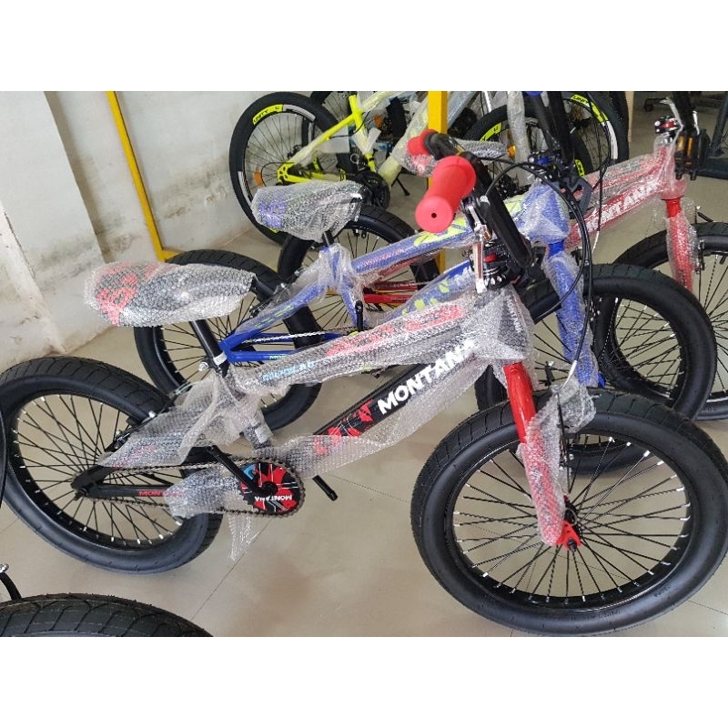 Sepeda BMX 20 inch MONTANA ( BAN JUMBO 3.0 ) ( HITAM ~ MERAH )
