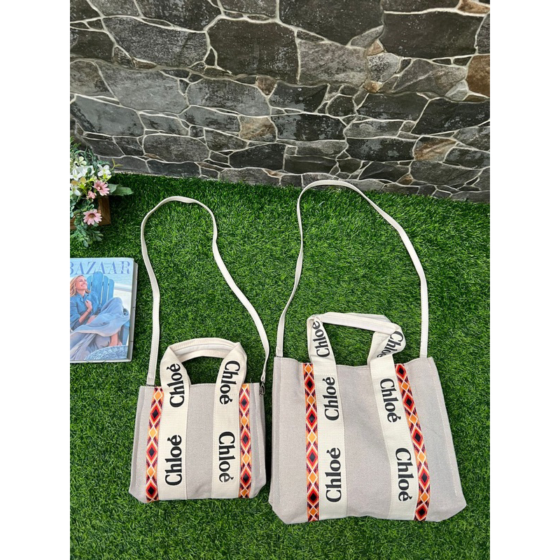 Tas tote kanvas import / Tas wanita tote bag / Tas pantai CH