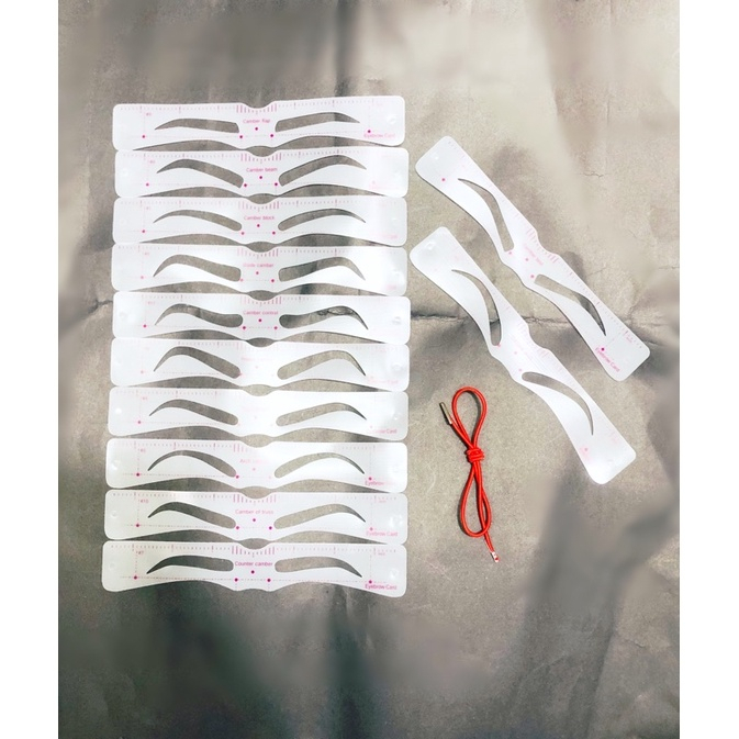 [FREEGIFT] Cetakan Alis Eyebrow Isi 4 Model Eyebrow Pakai Tali/ 12 pcs cetakan alis / stiker alis si