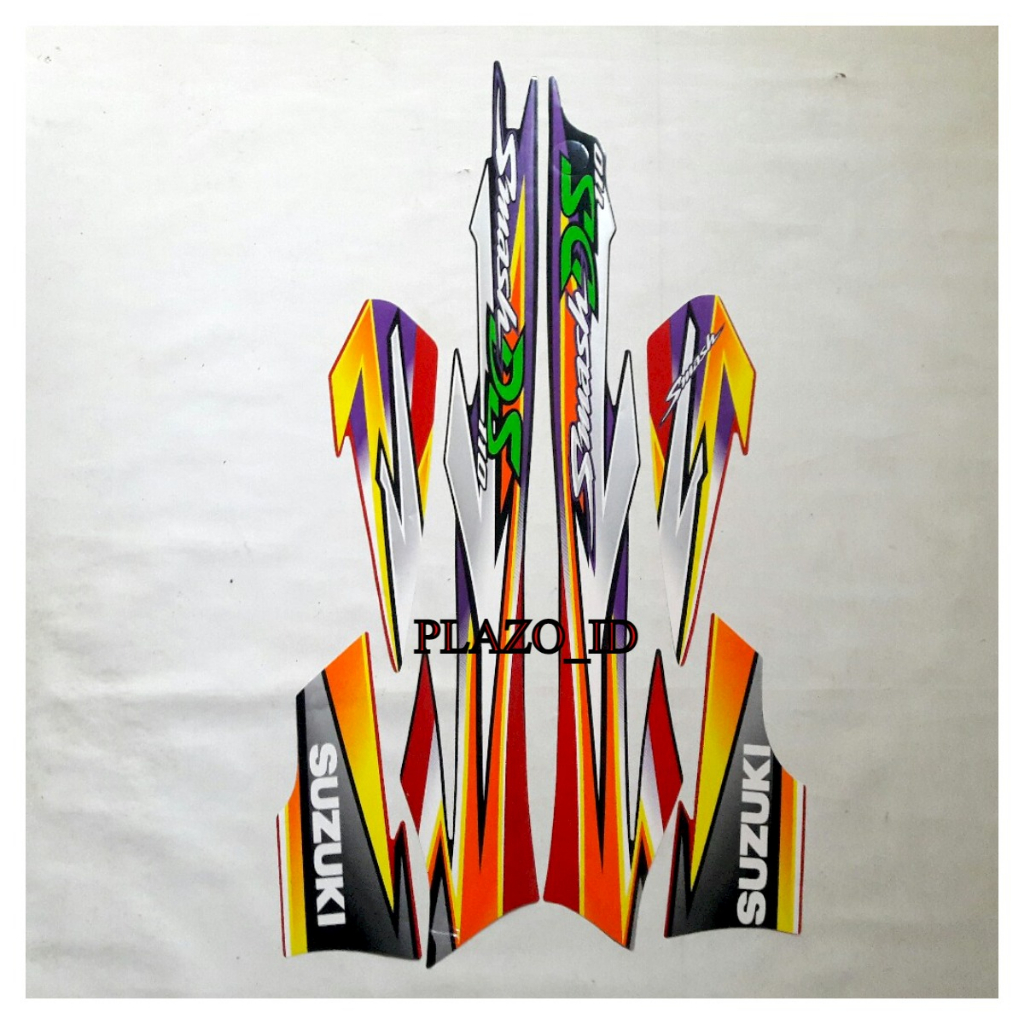 stiker striping motor smash 110 ds hitam-merah