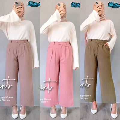 SOIMA PANTS / 8.7 / BAHAN KATUN LINEN / PJ OP CM / CELANA KULOT WANITA / ALLSIZE FIT TO XXL / BILLAL