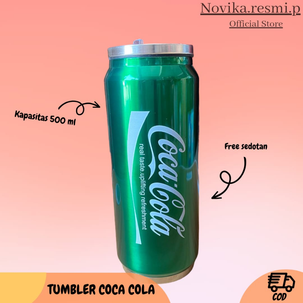 TUMBLR COCCA COLLA METALIC BOTOL AIR MINUM STAINLESS 500 ML TRAVEL SERBAGUNA BOTOL SPORT FREE SEDOTAN