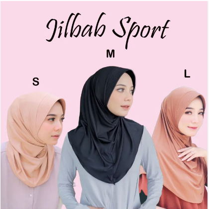 HIJAB BERGO SPORT/JERSEY/HAMINA HIJAB INSTAN WANITA (M L) HIJAB BERGO SPORT OLAHRAGA TOKO IMAH BISA COD