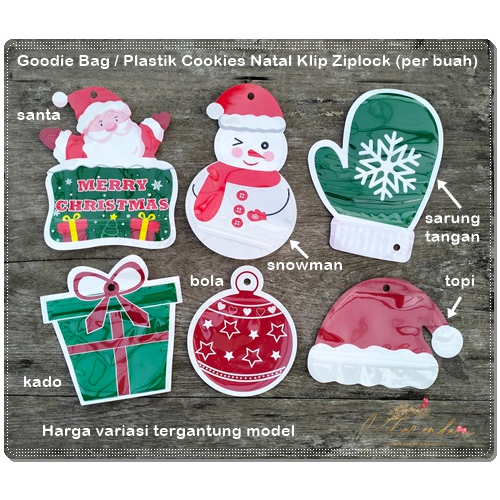 

NATL-371 : Goodie Bag / Plastik Cookies Natal Klip Ziplock (per buah)