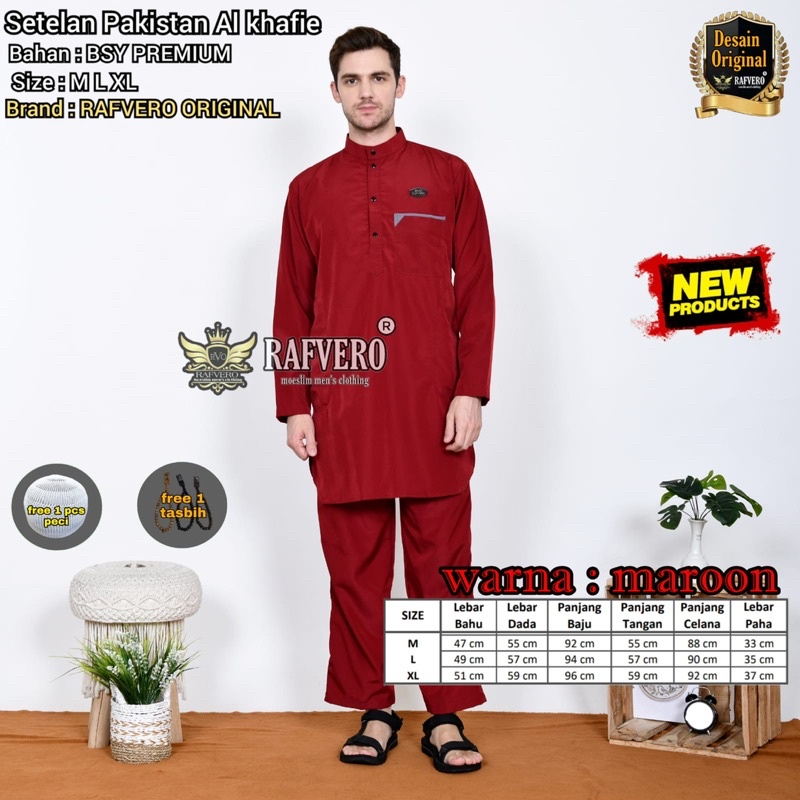 DSTORE -  Setelan Kurta Pakistan Pria Muslim Dewasa - Qurta Pakistan Setelan - Baju Koko model polos - koko dewasa