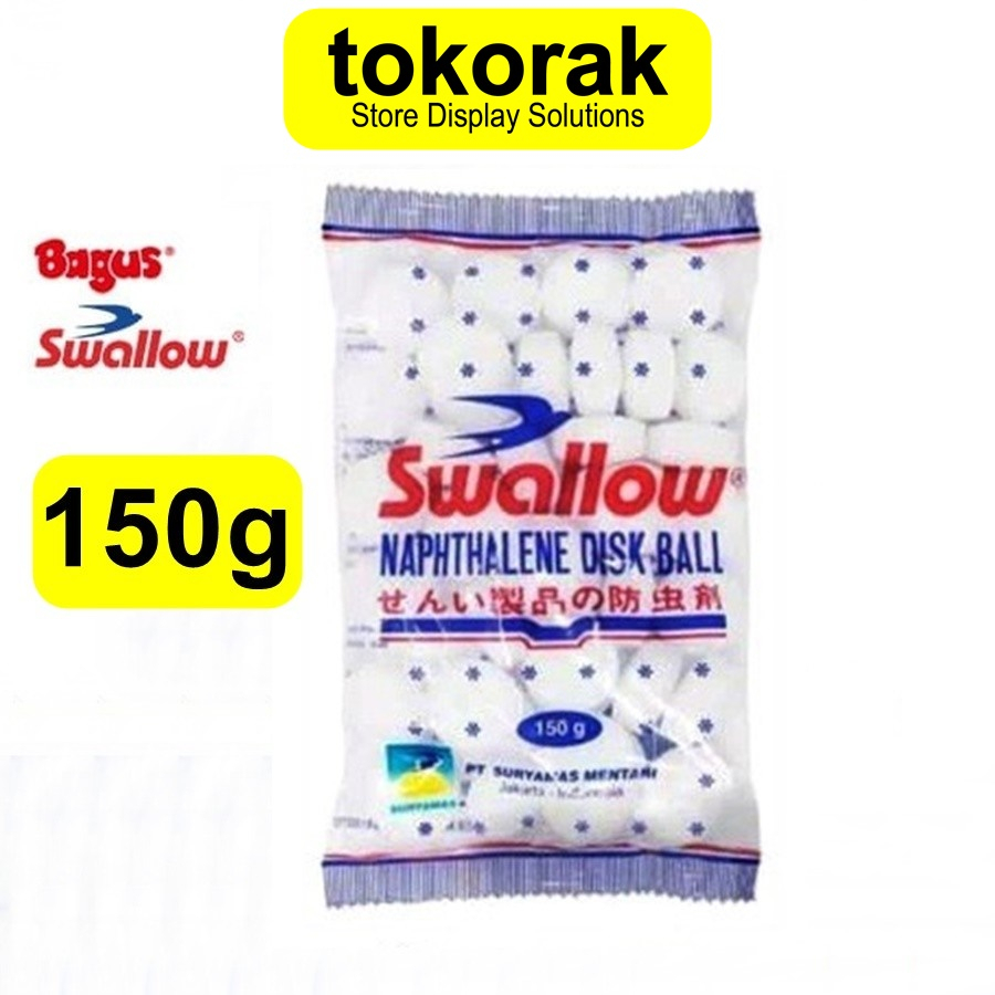 SWALLOW KAMPER NAPHTHALENE DISK BALL 150 GRAM KAPUR BARUS WARNA PUTIH