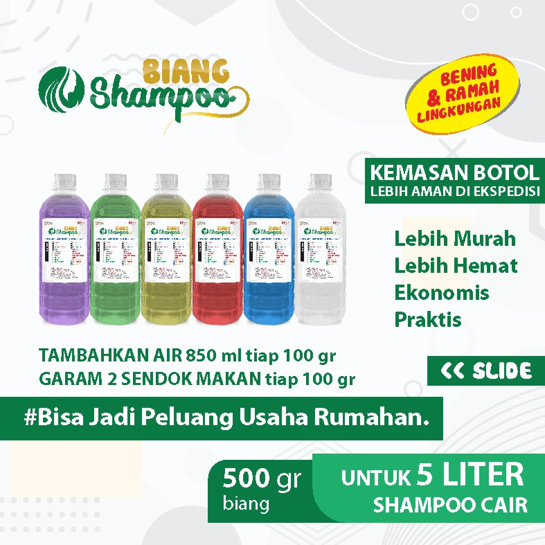 Biang Bibit  Shampo Aroma Wangi Segar Tahan Lama Kemasan 500 GRAM