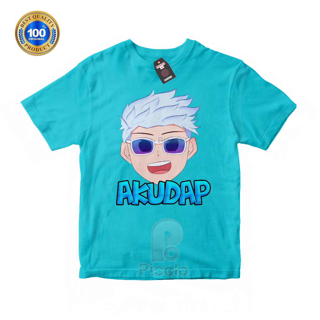 (FREE NAMA) BAJU KAOS ATASAN ANAK MOTIF YOUTUBER AKUDAP UNISEX Bahan COTTUN