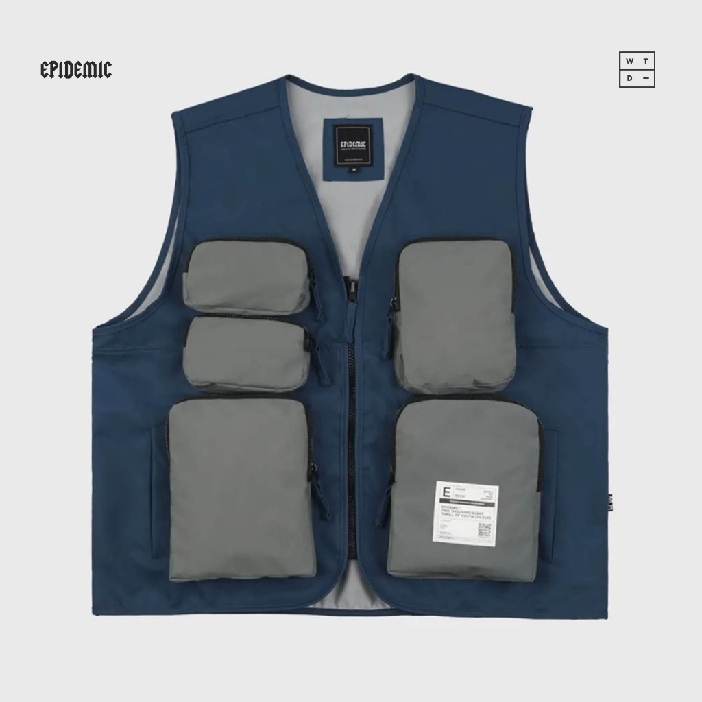 Jacket Vest Epidemic - Mokujin Navy Grey