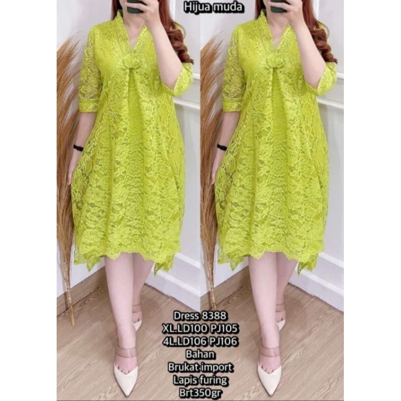 Dress kondangan brokat import lapis furing