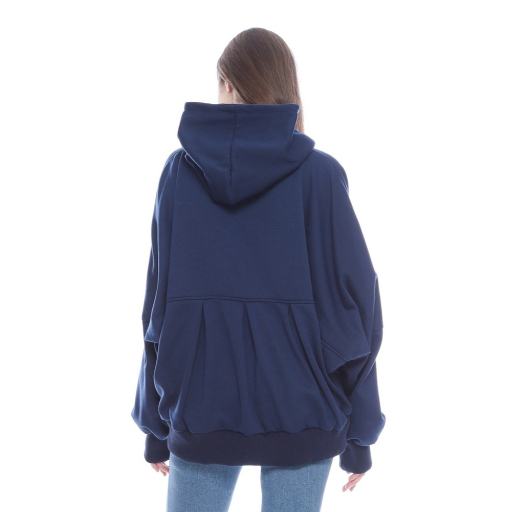 Heva Oversize Half Zipper Hoodie Sweater Wanita Oversized Batwing Original Yoon Gyaru Hodie