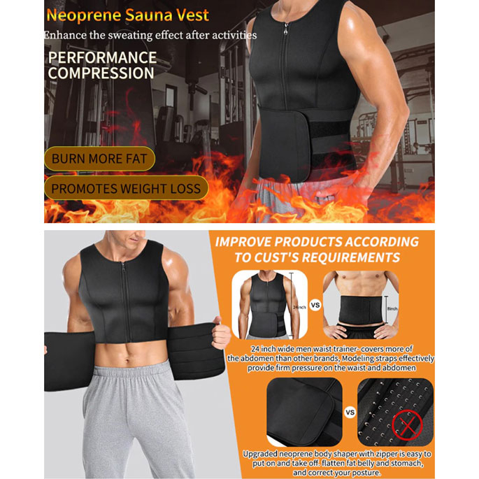 Korset Pembentuk Badan Pria Shaper Corset Vest Single Velcro XL