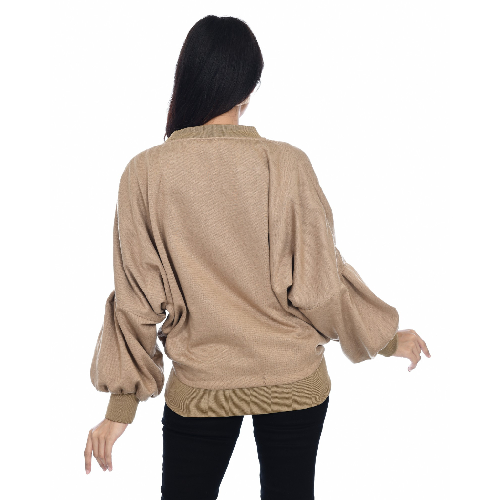 Sofie Crewneck Oversize Sweater Wanita Batwing Korea Oversized Original Yoon Gyaru