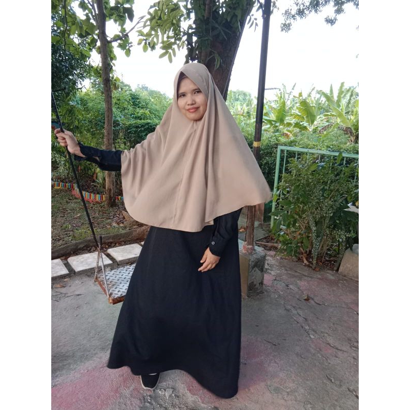 (HF Hijab Size L, Bisa Re-Brand) Jilbab Wolfis Jumbo Pet Antem Kerudung Wolfis Khimar Wolfis Syar’i