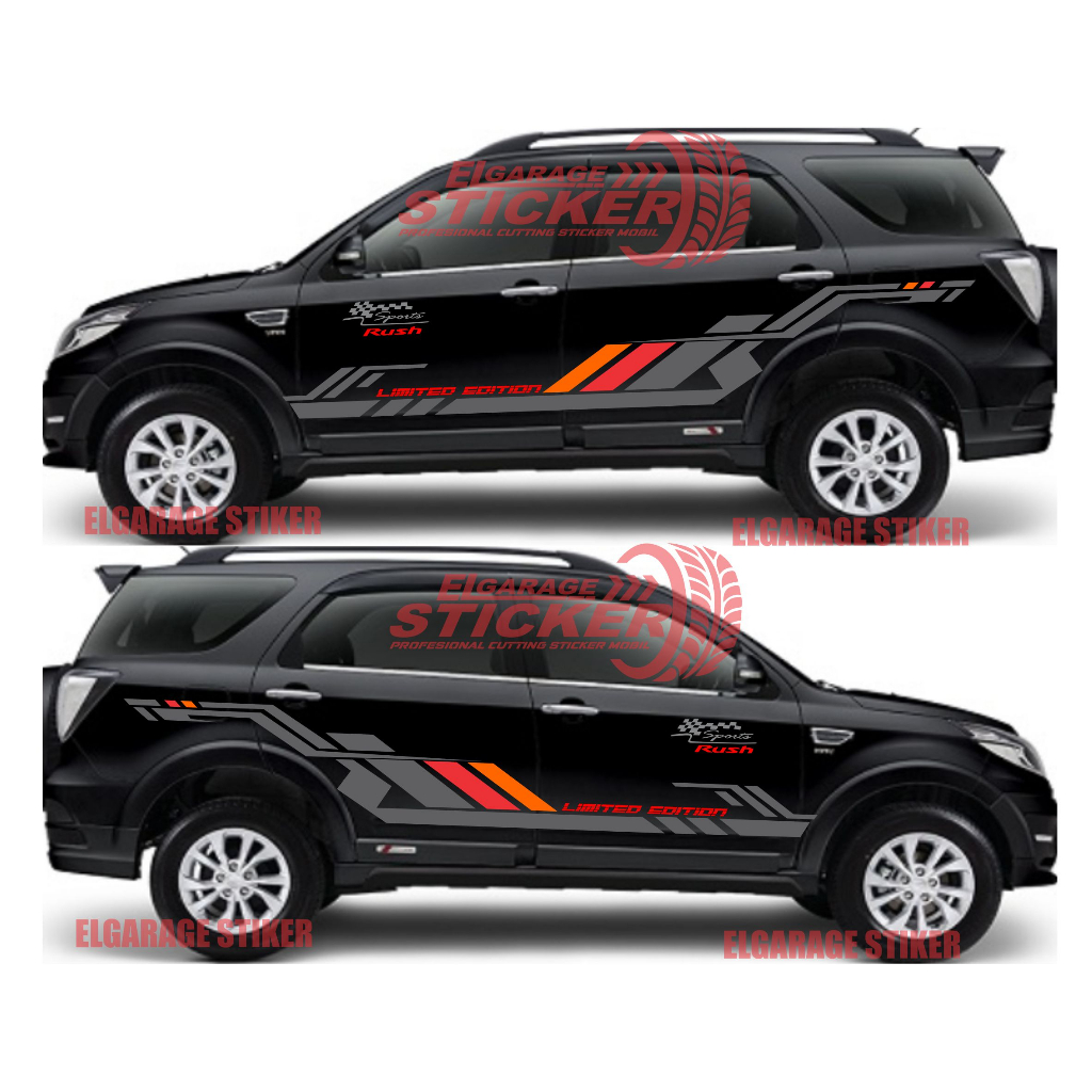 STIKER MOBIL RUSH CUTTING STIKER VARIASI BODY SAMPING MOBIL RUSH TERBARU