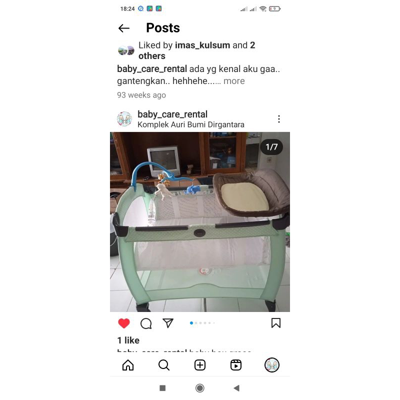 nota sewa baby box graco 3 bulan
