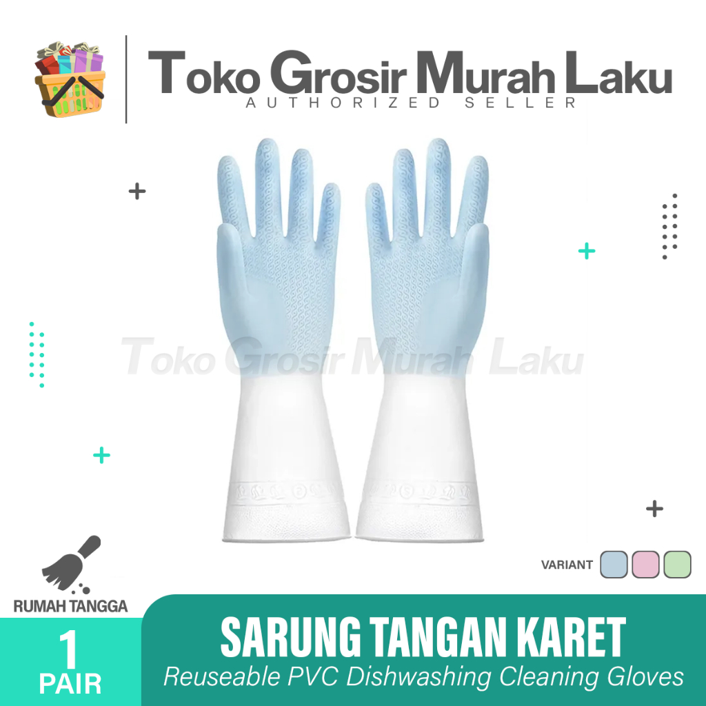 SARUNG TANGAN KARET 2 WARNA - SARUNG TANGAN KARET CUCI PIRING ANTI AIR