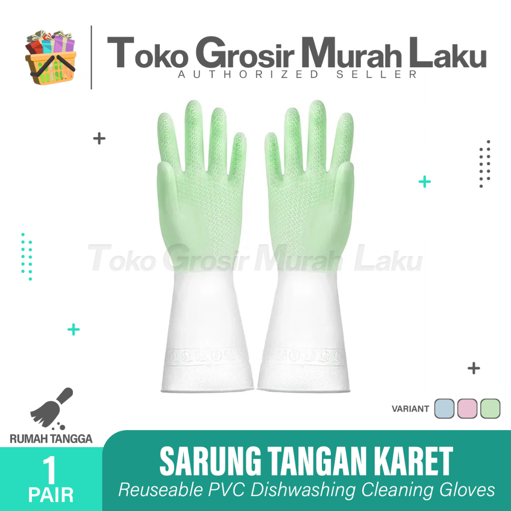 SARUNG TANGAN KARET 2 WARNA - SARUNG TANGAN KARET CUCI PIRING ANTI AIR