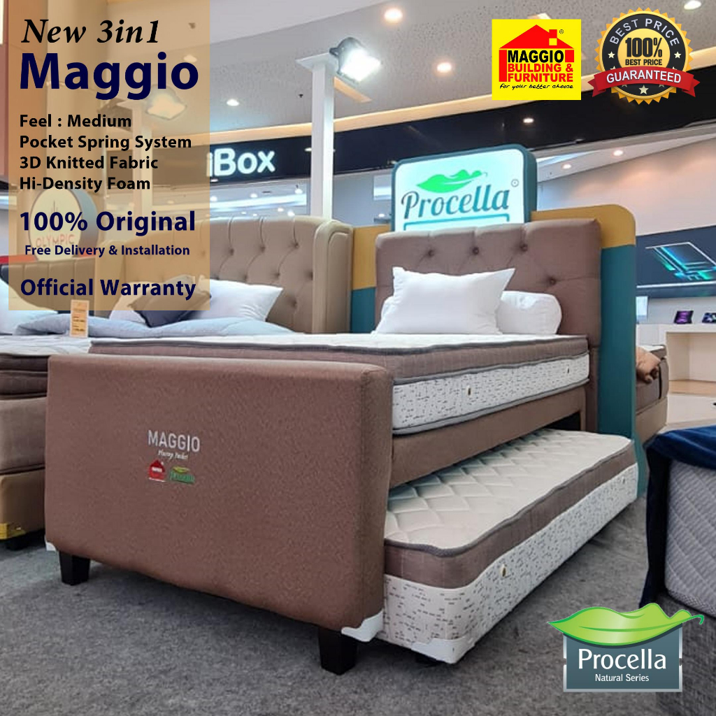 KASUR 3IN1 PROCELLA - KASUR SPRINGBED ANAK - KASUR ANAK SORONG - MAGGIO 3IN1 PLUSHTOP - PROCELLA