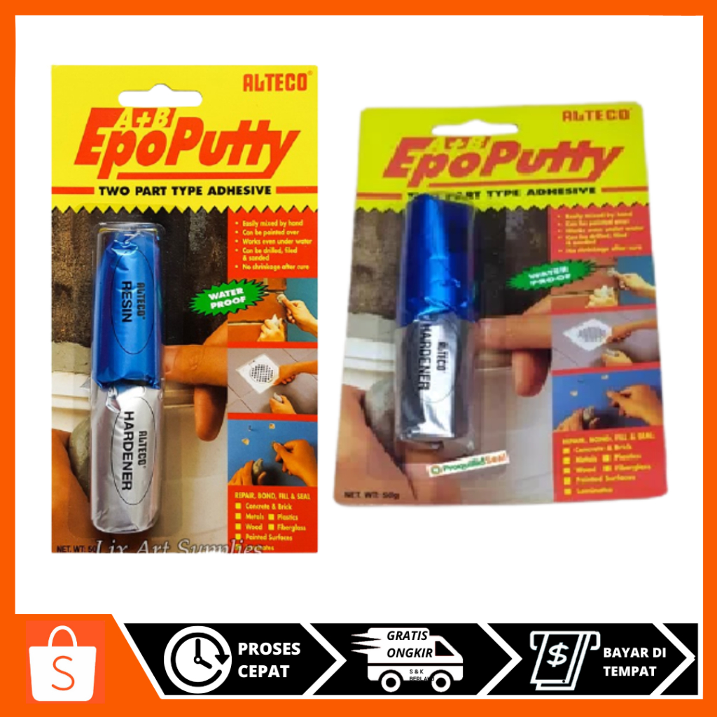 

Lem Epo Putty Alteco / Epo Putty / Lem porting 50 gram 50gr SUMBER REZEKI MALL