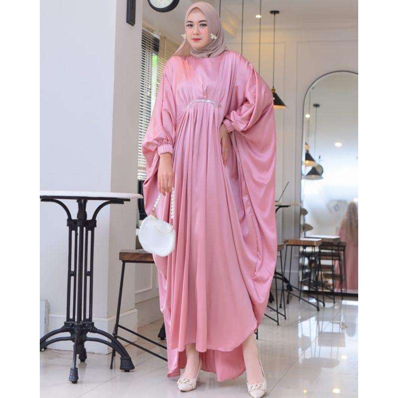 Gamis Kaftan SULTAN Bahan Armani Polos JUMBO Terbaru Kekinian Mewah Elegant Gamis Kalong Murah Lebar