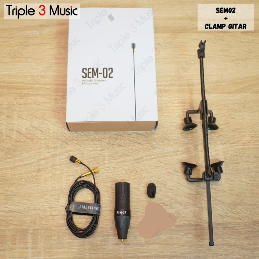 Mic Gitar Akustik wireless Seruni SEM 02 Bundle Gitar clamp SGA01