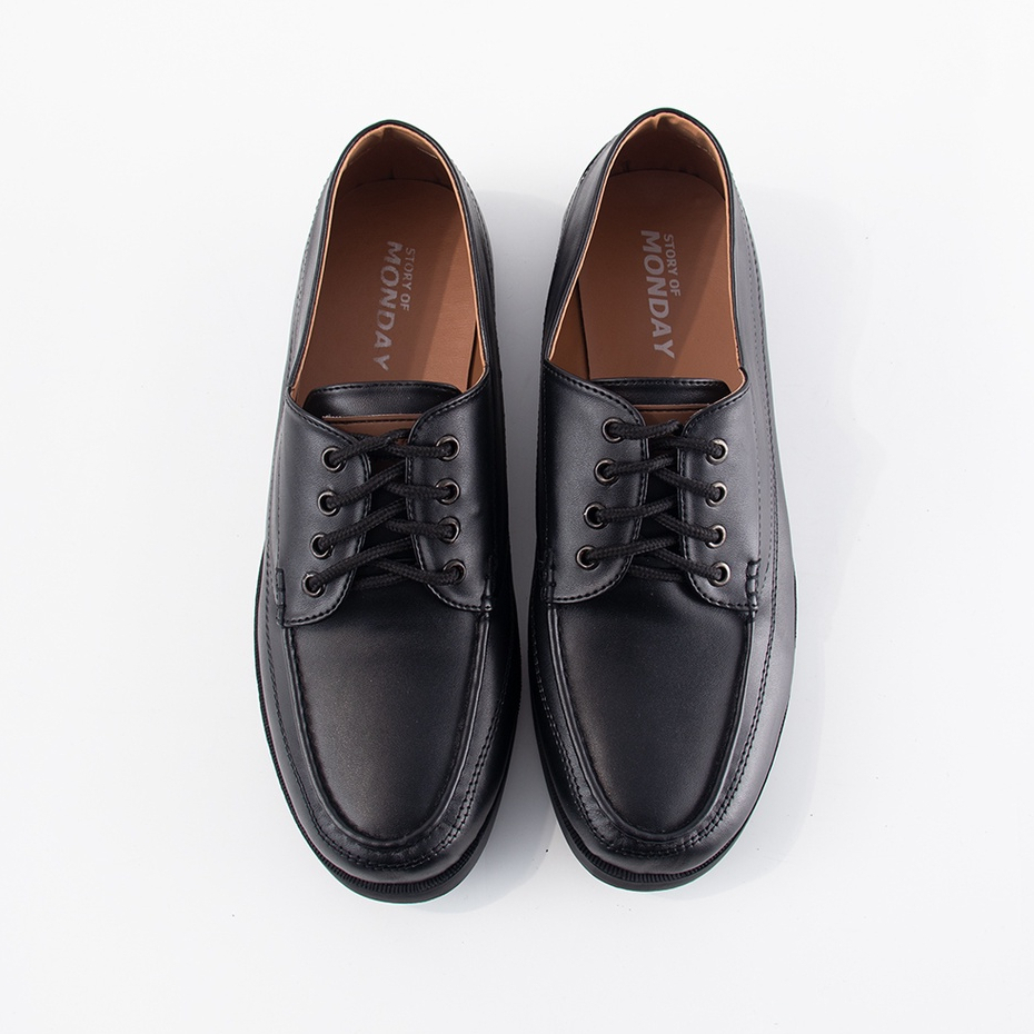 Sepatu Pantofel Hitam Pria Pantopel Tali Formal Casual Shoes Kerja Pesta Kondangan Ori Monday Marco Black