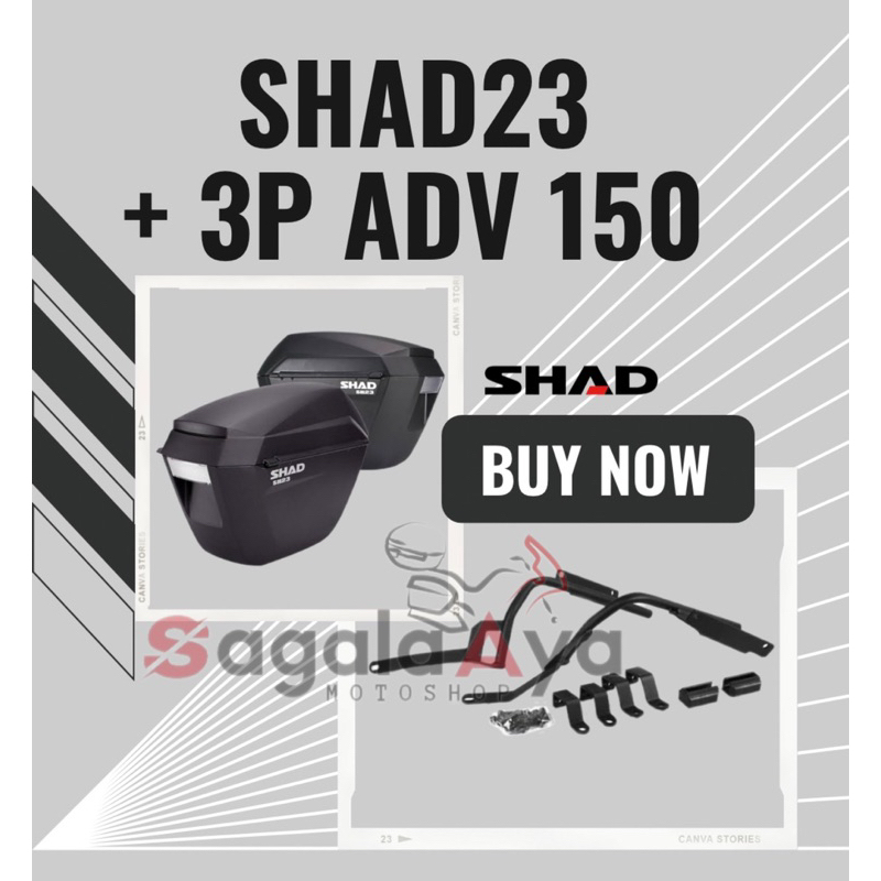 Side Box SHAD 23 SH23 SB box samping ori SHAD bracket sidebox original shad 3p system ADV 150 side b