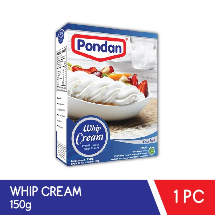 

Whip Cream Pondan 150g Whipped Cream Bubuk