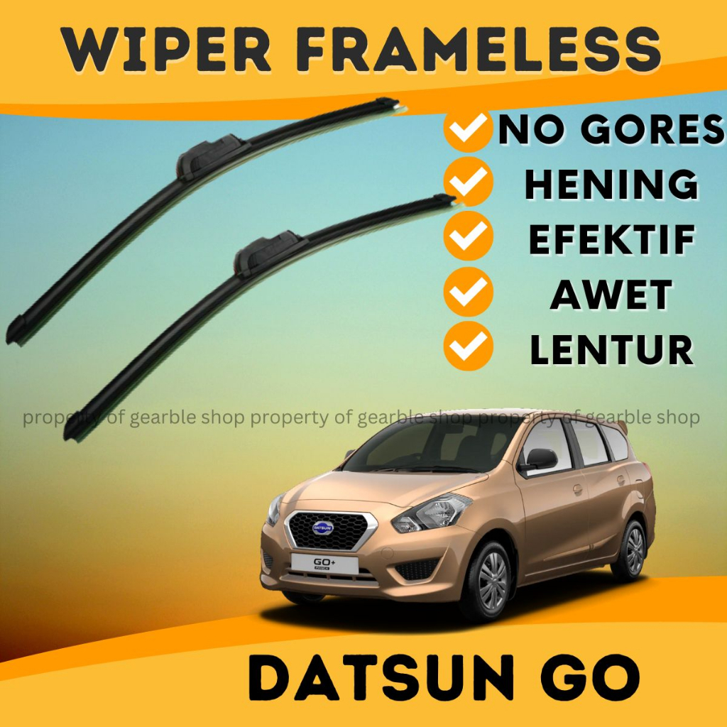 Wiper Kaca Depan Datsun Go Wifer Mobil Datsun Go Model Pisang Bahan Karet Sepasang 1 Set 2 Pcs