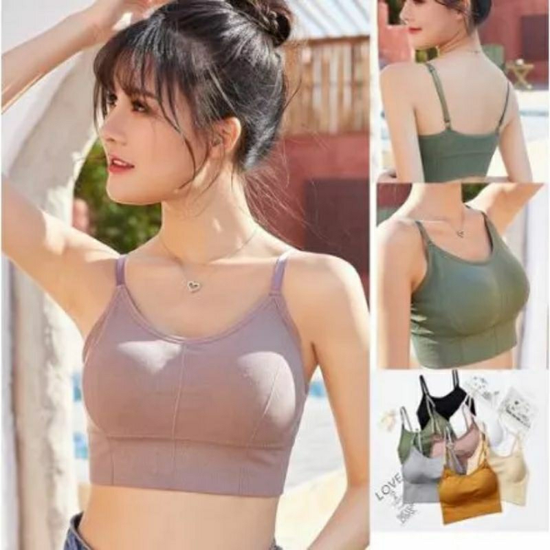 Sport Bra Tali Adjustable  Crop Tanktop Import Pakaian Dalam Wanita BH Gym Yoga Fashion Korea