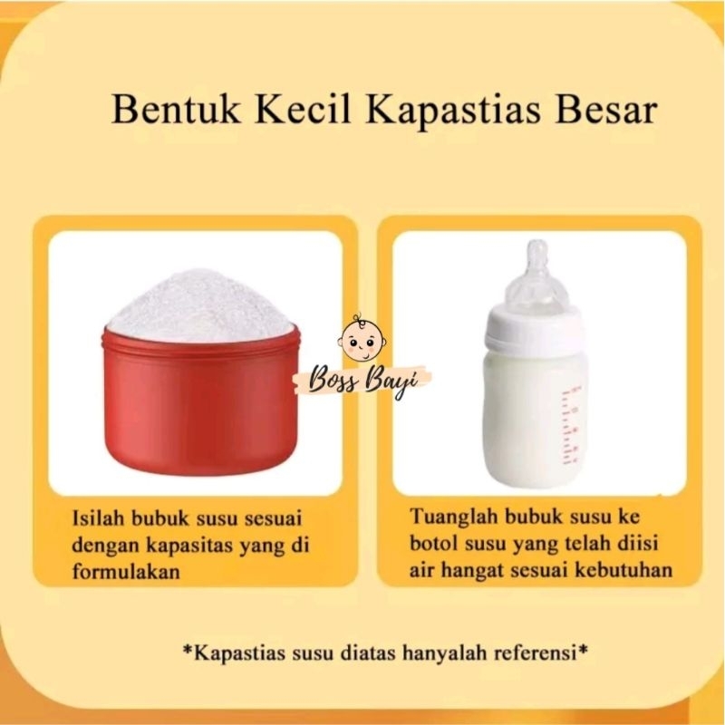 BOSS BAYI - Kotak Tempat Susu Formula Bayi / Snack ( Container 3 Susun Merah Kuning Biru)