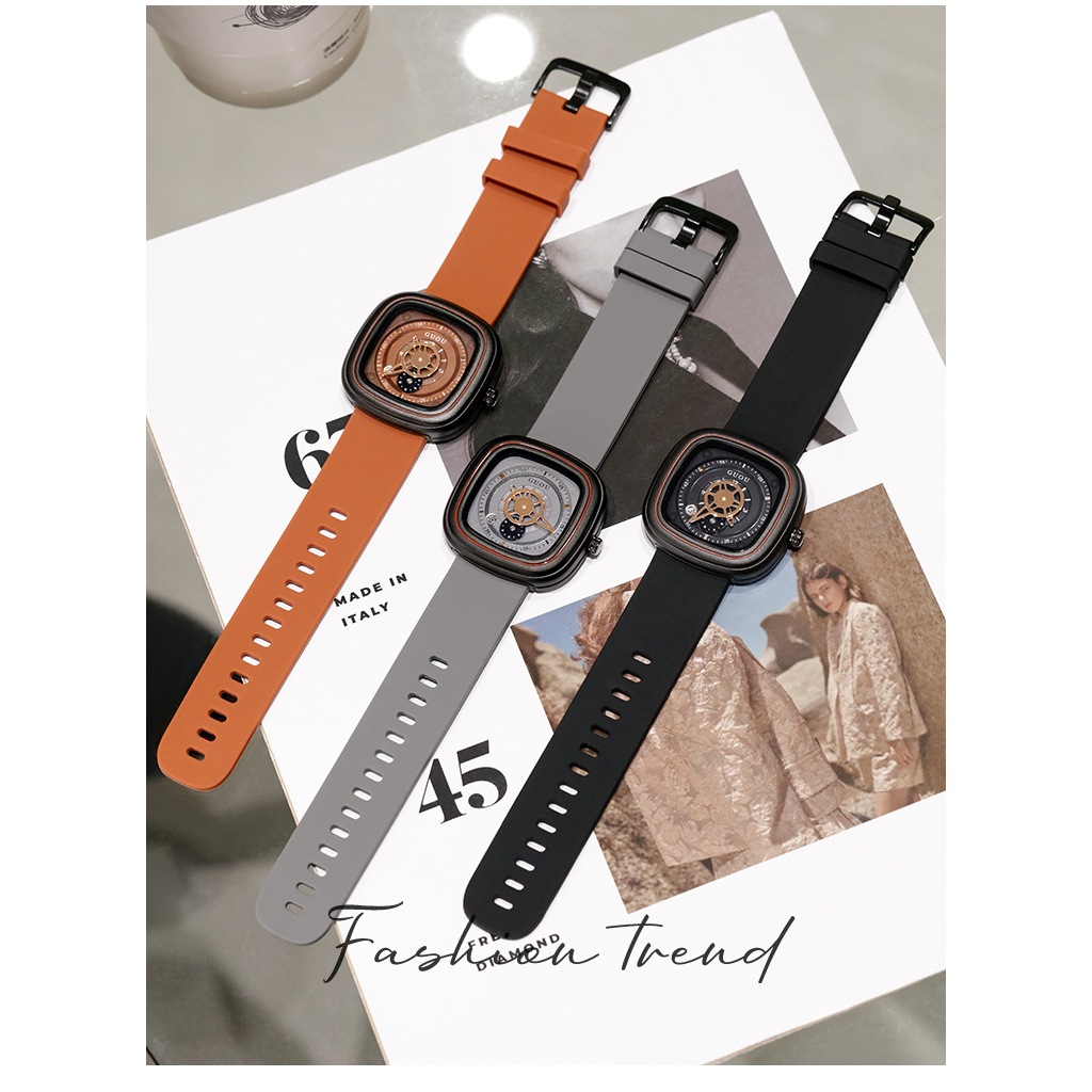 Guou 2023 Temperamen Mode Baru Ladies Watch Casual Silicone Band Wather Watch